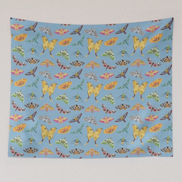 Item preview, Small Blue Moth Pattern designed and sold by wedew3.