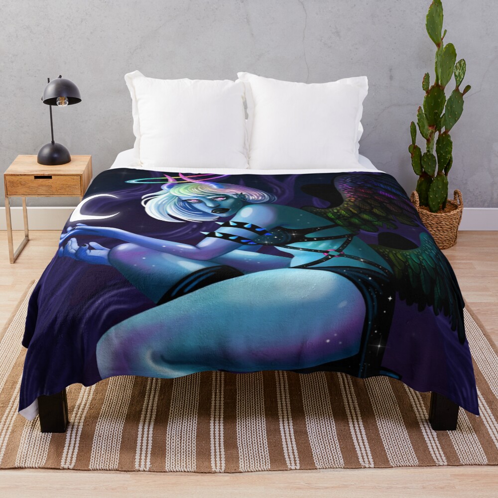 Murmir, Angel of Night Throw Blanket