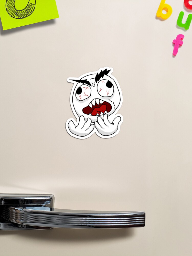 Troll face meme angry mad reaction face Sticker for Sale by IloveMonsters