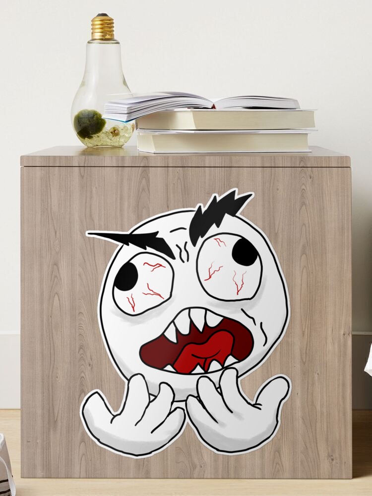 Troll face meme angry mad reaction face Sticker for Sale by IloveMonsters
