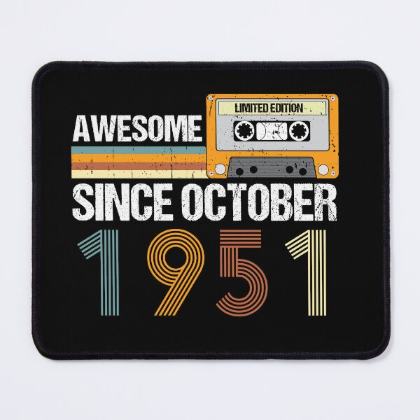 Item preview, Awesome Since October 1951 | 71th Birthday Gifts | 71 Years Old Gifts designed and sold by AMINE  ★★★★★.