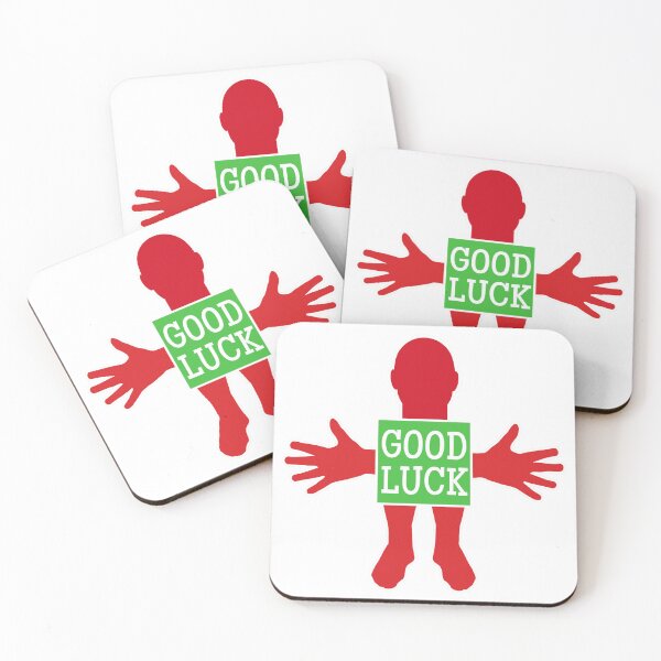 Item preview, Human figure - GOOD LUCK - Red and light green colors - Slab font designed and sold by RainbowWordLand.