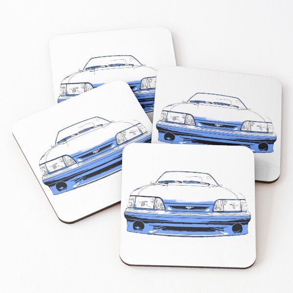 Item preview, blue white Fox Body Cobra Mustang Digital Artwork designed and sold by MyCrews.
