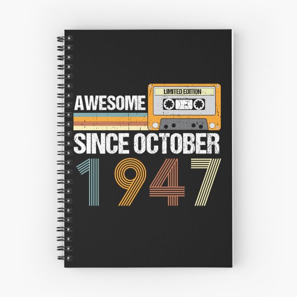 Item preview, Awesome Since October 1947 | 75th Birthday Gifts | 75 Years Old Gifts designed and sold by AMINE  ★★★★★.