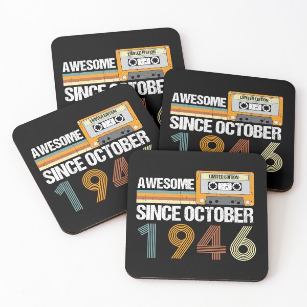 Item preview, Awesome Since October 1946 | 76th Birthday Gifts | 76 Years Old Gifts designed and sold by AMINE  ★★★★★.