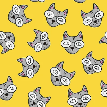 Artwork thumbnail, Smart Cat Pattern by Krapka