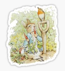 Peter Rabbit Eating Carrots - Beatrix Potter Sticker
