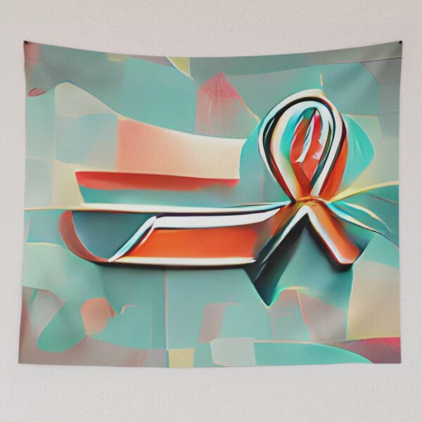 Item preview, mid-century ribbon colorful modern original art designed and sold by Surrealarts727.