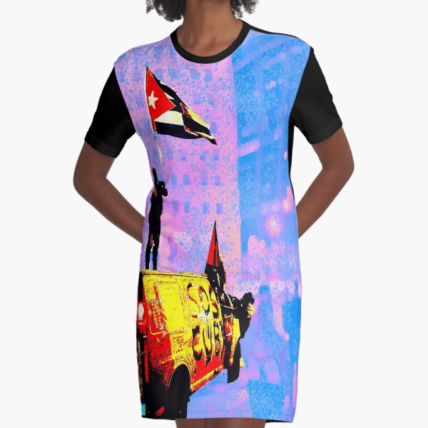 Free Cuba Graphic T-Shirt Dress