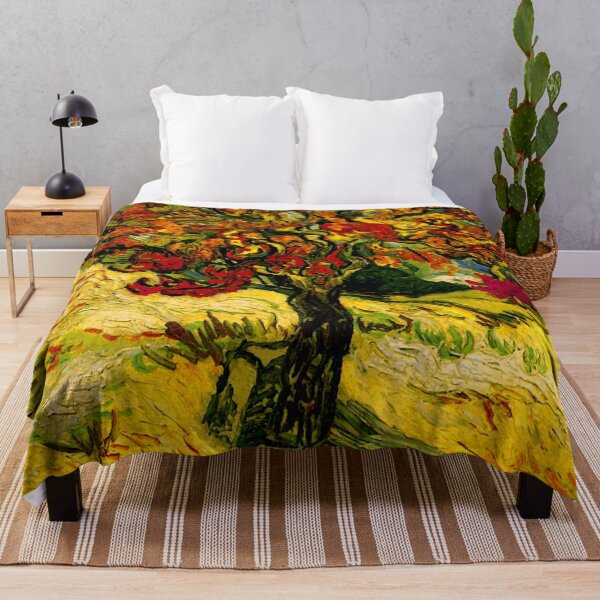 Van Gogh Mulberry Tree Print Throw Blanket