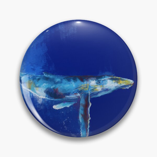 Item preview, Deep Blue Whale - whale painting, digital art, ocean wildlife designed and sold by Flo Art Studio.