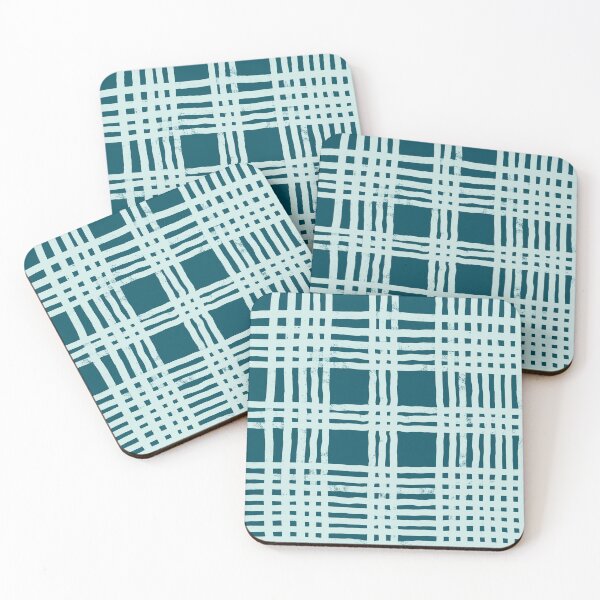 Item preview, Prince of Wales check in deep teal and pale acqua blue  designed and sold by FrancesPoff.