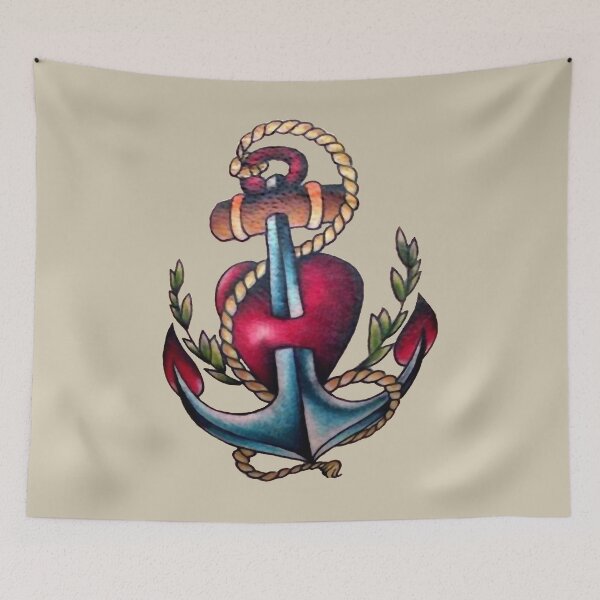 Item preview, Cool Anchor Tattoo With Pierced Heart designed and sold by Vicky Brago-Mitchell®.