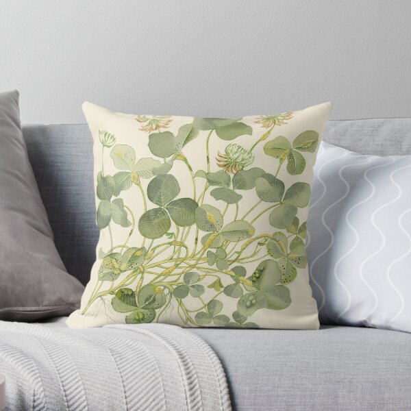 Clover Rust Throw Pillow