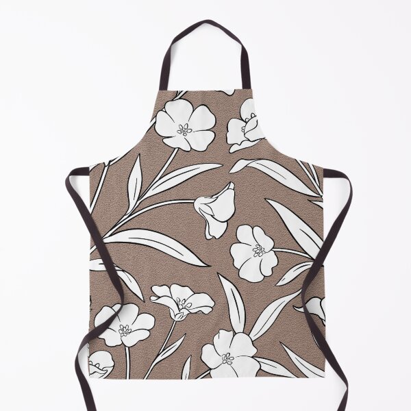 Item preview, White on beige flowers & leaves designed and sold by PalomaHealing24.