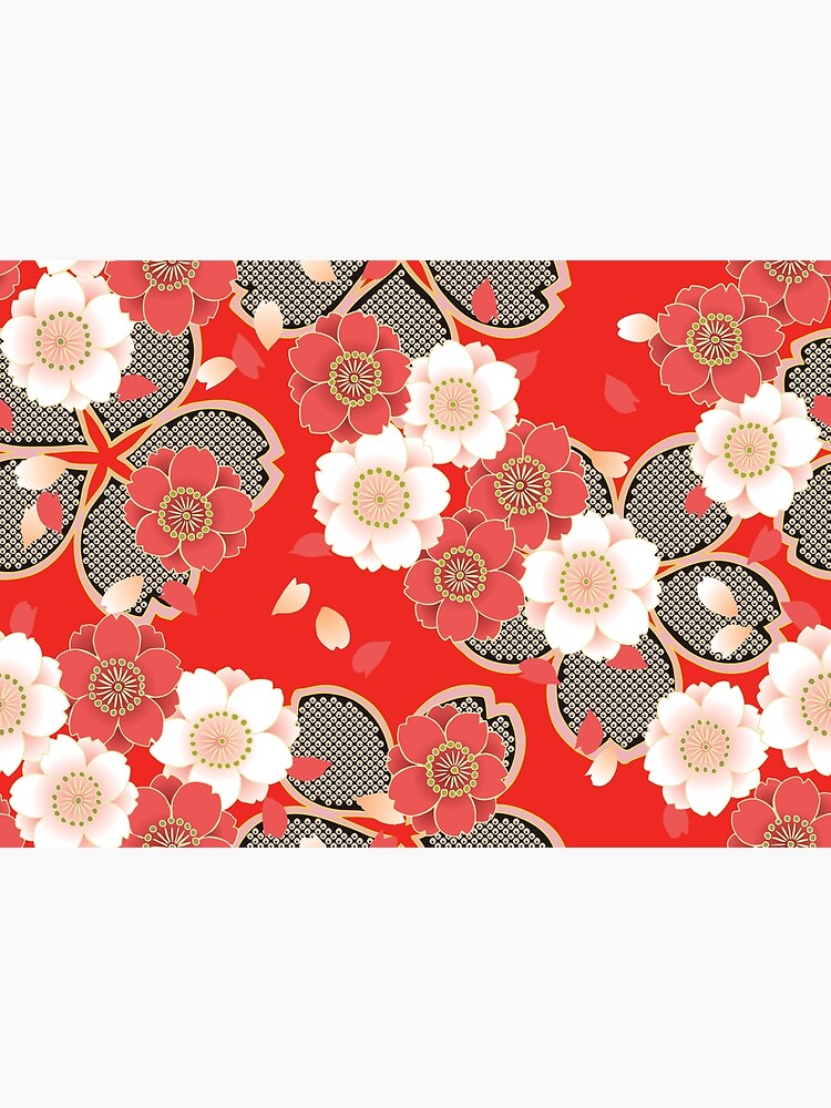 Cute Retro Art Nouveau Seamless Floral Pattern with Abstract Red Rose  Flowers Metal Print for Sale by Vicky Brago-Mitchell®