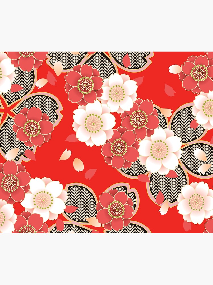 Disover Vintage Japanese Wedding Kimono Pattern Duvet Cover