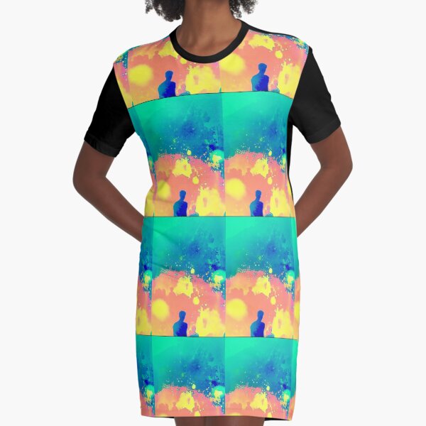State of Mind - Orange Graphic T-Shirt Dress