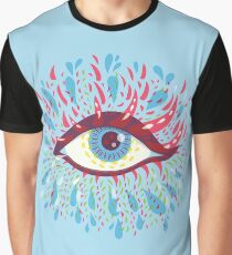 Weird Blue Psychedelic Eye Graphic T-Shirt