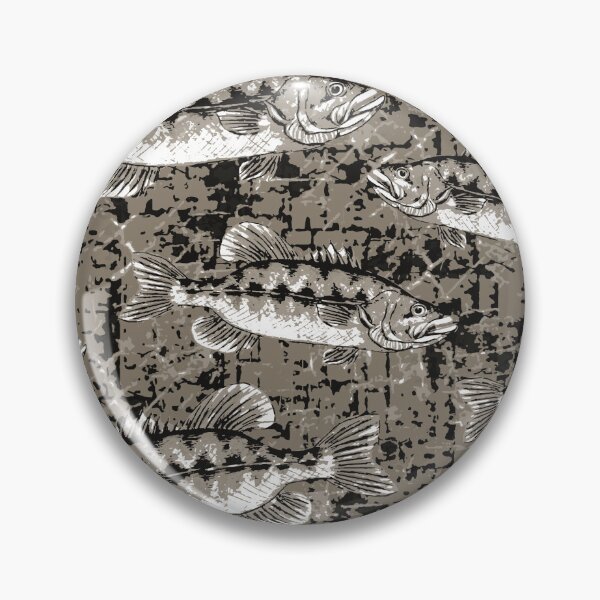 Item preview, Monochromatic Largemouth Bass Camo Pattern - Bark Brown designed and sold by Michelebuttons.