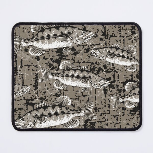 Item preview, Monochromatic Largemouth Bass Camo Pattern - Bark Brown designed and sold by Michelebuttons.