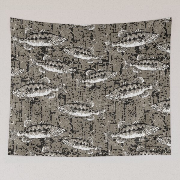 Item preview, Monochromatic Largemouth Bass Camo Pattern - Bark Brown designed and sold by Michelebuttons.
