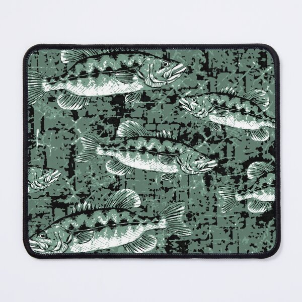Item preview, Largemouth Bass Monochromatic Camo Pattern - Pond Green designed and sold by Michelebuttons.