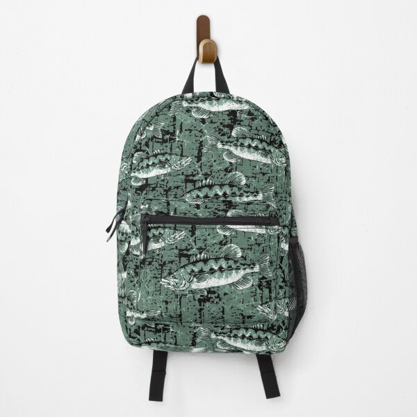 Item preview, Largemouth Bass Monochromatic Camo Pattern - Pond Green designed and sold by Michelebuttons.
