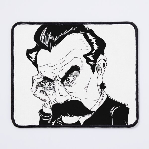 Item preview, Friedrich Nietzsche cartoon parody, sticker designed and sold by deztees.