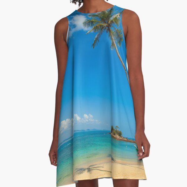 Tropical Palm Trees A-Line Dress
