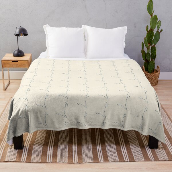 Pisces Blue Constellation Throw Blanket