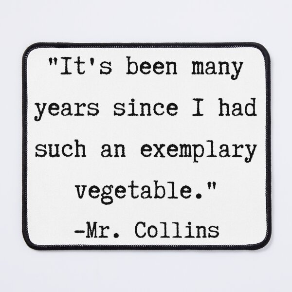 Item preview, Pride and Prejudice | Mr. Collins | Exemplary Vegetable designed and sold by WordsToArt.