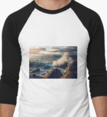Rocky Shore Waves Men's Baseball ¾ T-Shirt
