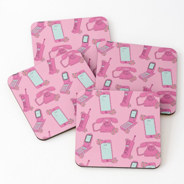 Item preview, Pink retro and modern phone funky pattern designed and sold by shopcosmiclatte.