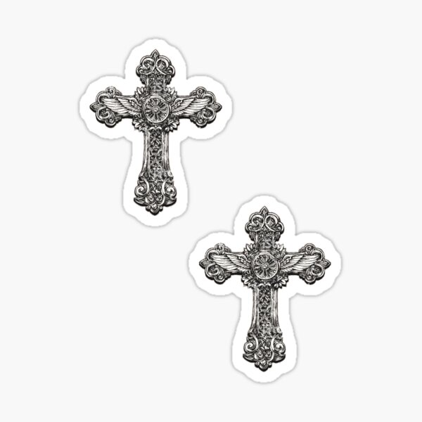 Cross With Knobs On The Ends Sticker