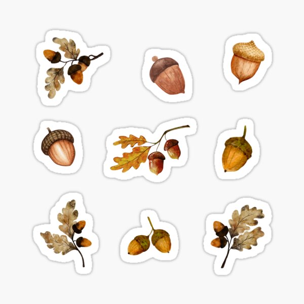 Item preview, Watercolor Acorns and Oak Leaves designed and sold by silviaol.