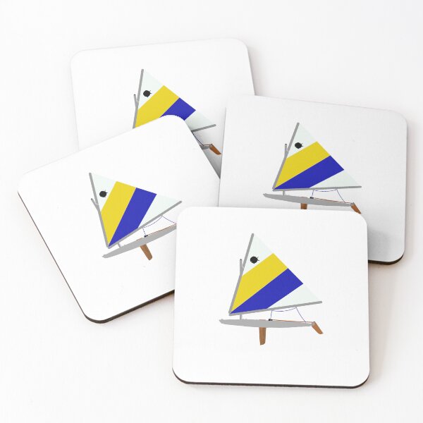 Item preview, yellow/blue/white sunfish sailboat designed and sold by k4tec4rter.