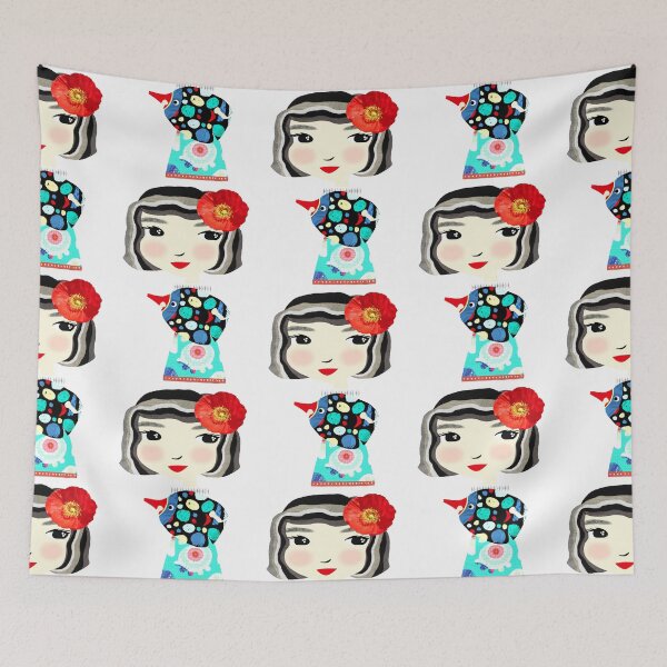 Item preview,  Girl with Angel Fish / Lilah & Lou designed and sold by ruby + acorn.