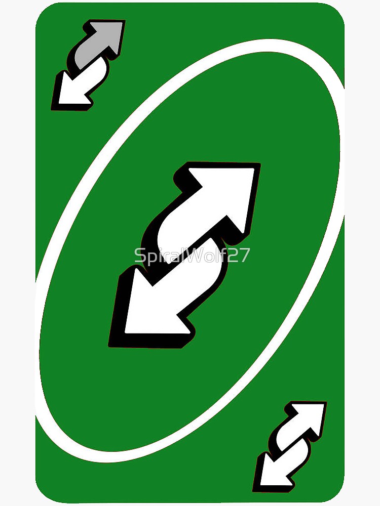 UNO Reverse card - Green Sticker for Sale by crossesdesign