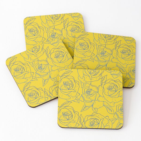 Item preview, Vintage Minimalistic Rose Floral Pattern On Yellow designed and sold by GraphicsClub.