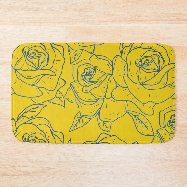 Item preview, Vintage Minimalistic Rose Floral Pattern On Yellow designed and sold by GraphicsClub.