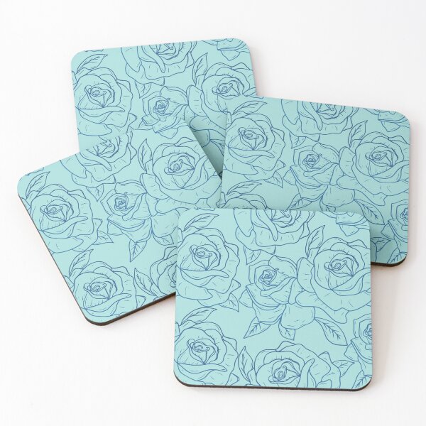 Item preview, Vintage Minimalistic Rose Floral Pattern On Light Teal designed and sold by GraphicsClub.