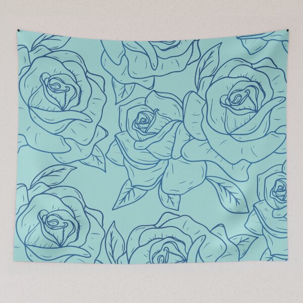 Item preview, Vintage Minimalistic Rose Floral Pattern On Light Teal designed and sold by GraphicsClub.