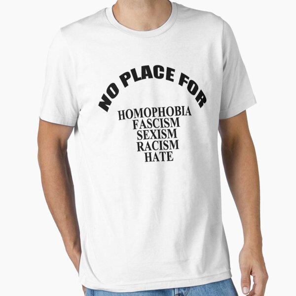 Vista previa del artículo con la obra «NO HAY LUGAR PARA EL RACISMO», diseñado y vendido por TheBlankVerse.