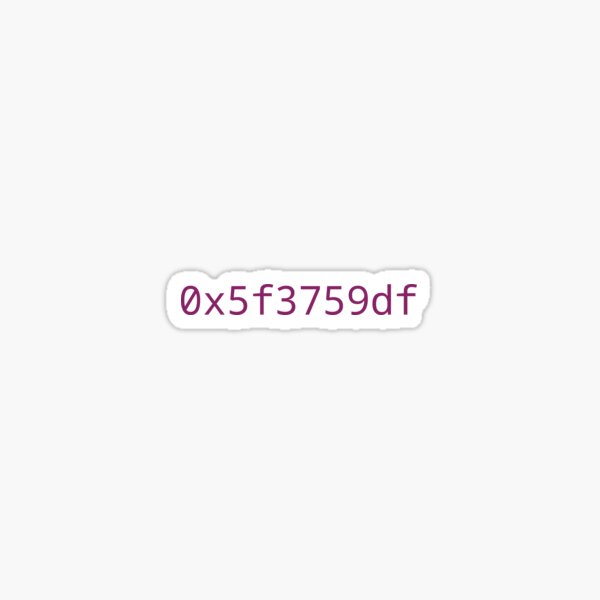 0x5f3759df Quake Inverse Square Root Hex Literal Glossy Sticker