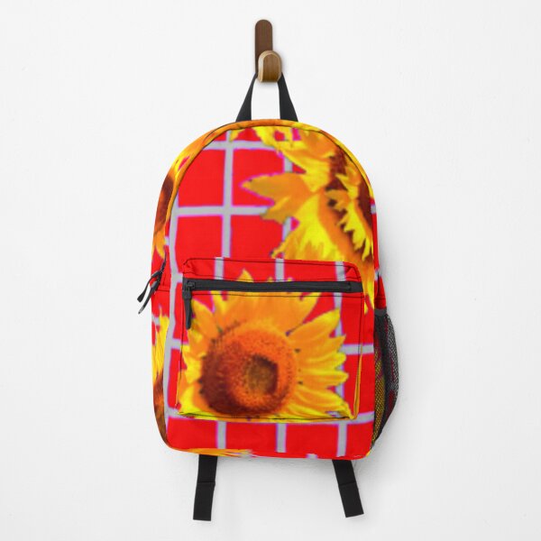Item preview, YELLOW SUNFLOWER RED ABSTRACT PATTERN ART designed and sold by sharlesart.