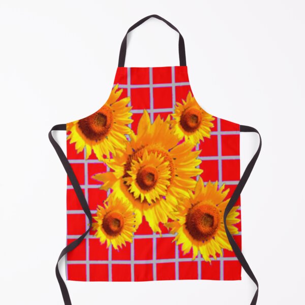 Item preview, YELLOW SUNFLOWER RED ABSTRACT PATTERN ART designed and sold by sharlesart.