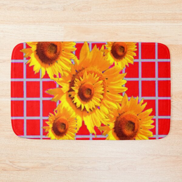 Item preview, YELLOW SUNFLOWER  RED ABSTRACT PATTERN ART designed and sold by sharlesart.