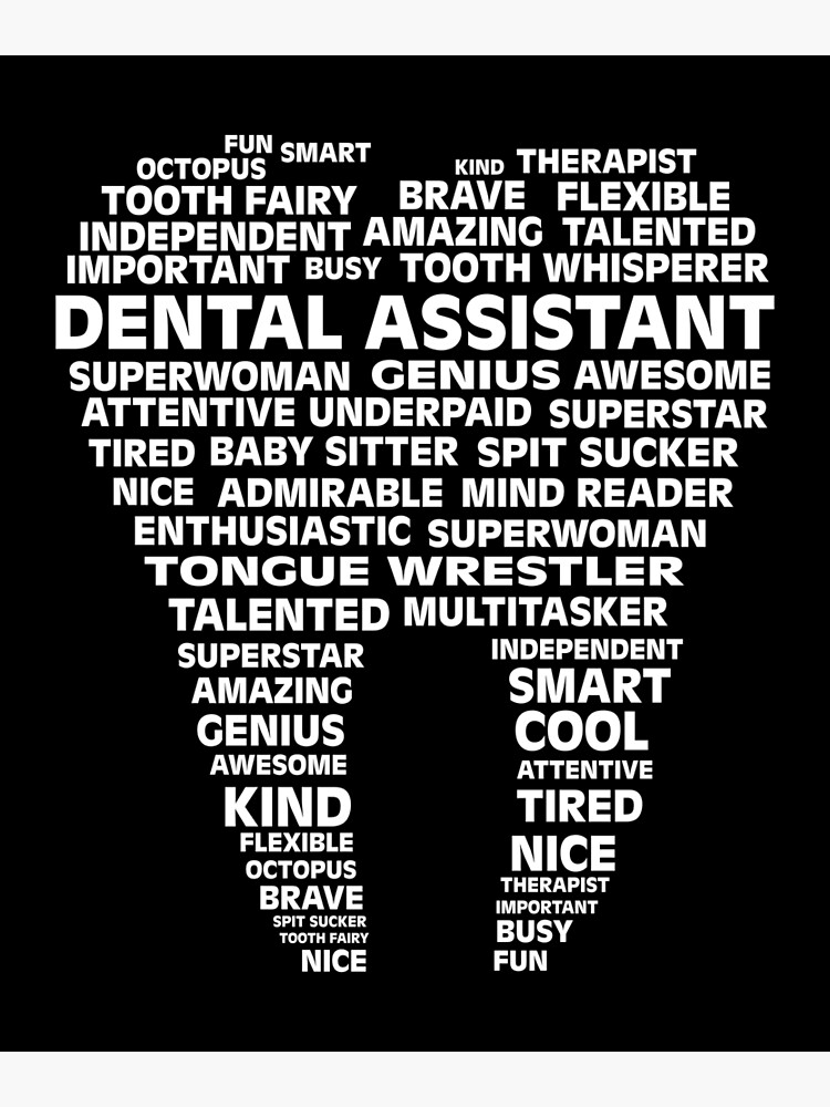 "Dental Assistant Word Shirt" Poster by WarmfeelApparel Redbubble