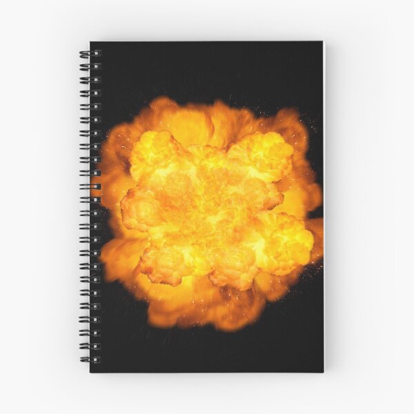Item preview, Extremely massive fire explosion, orange color with sparks isolated on black background, high resolution image designed and sold by Lukasz Szczepanski.
